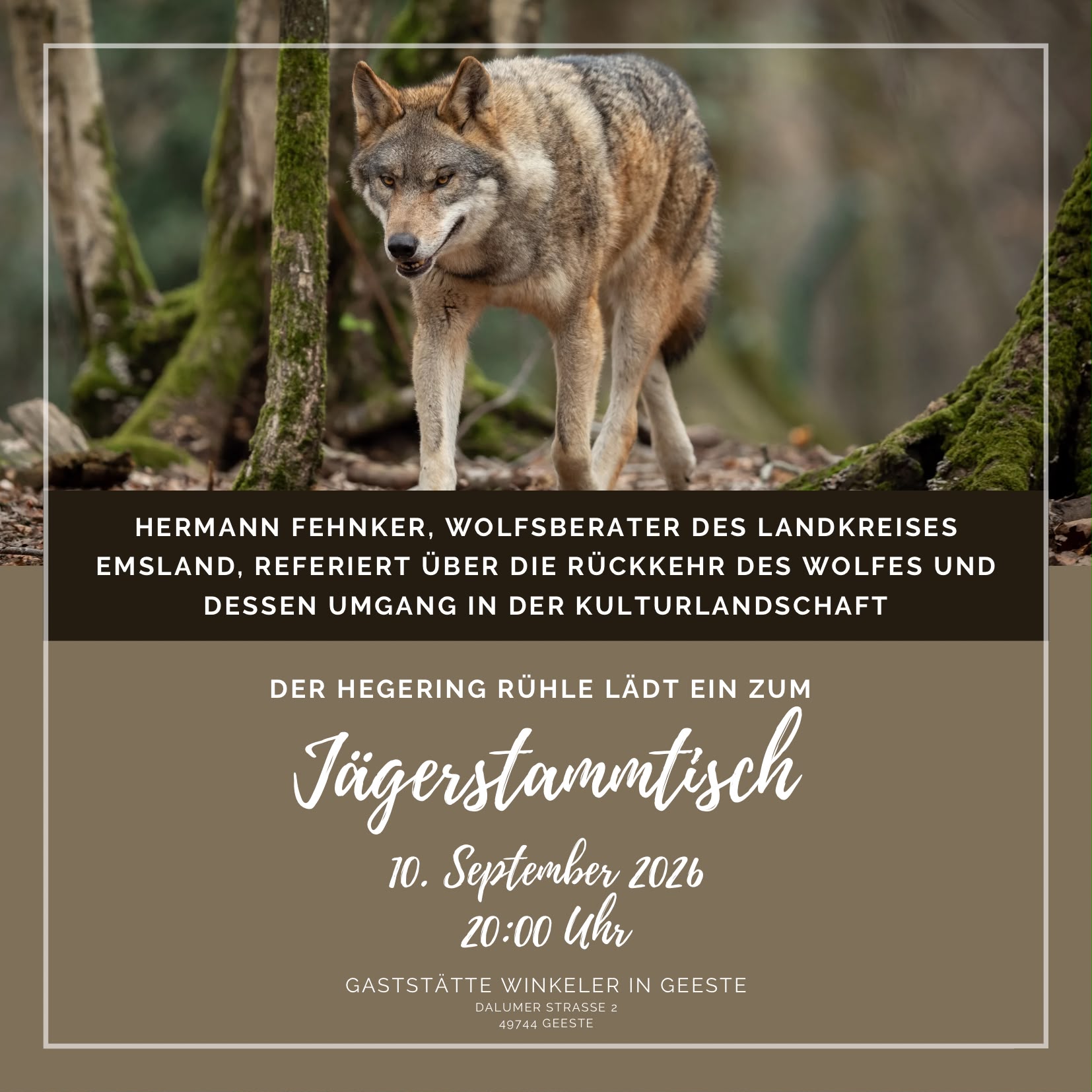 Jägerstammtisch Hegering Rühle 2026